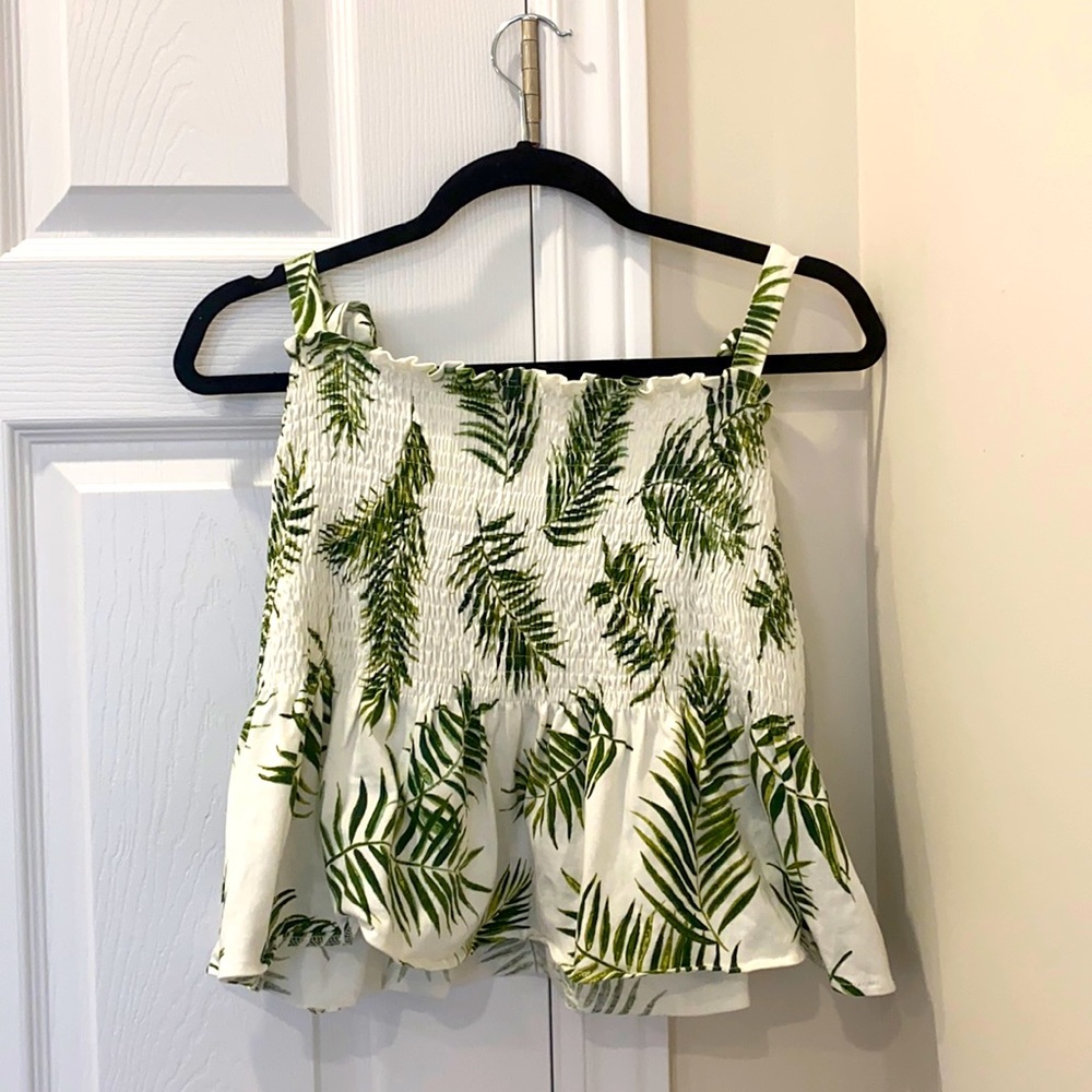 NEW H&M White Smocked Top